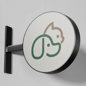 round outdoor sign mockup kenkopet