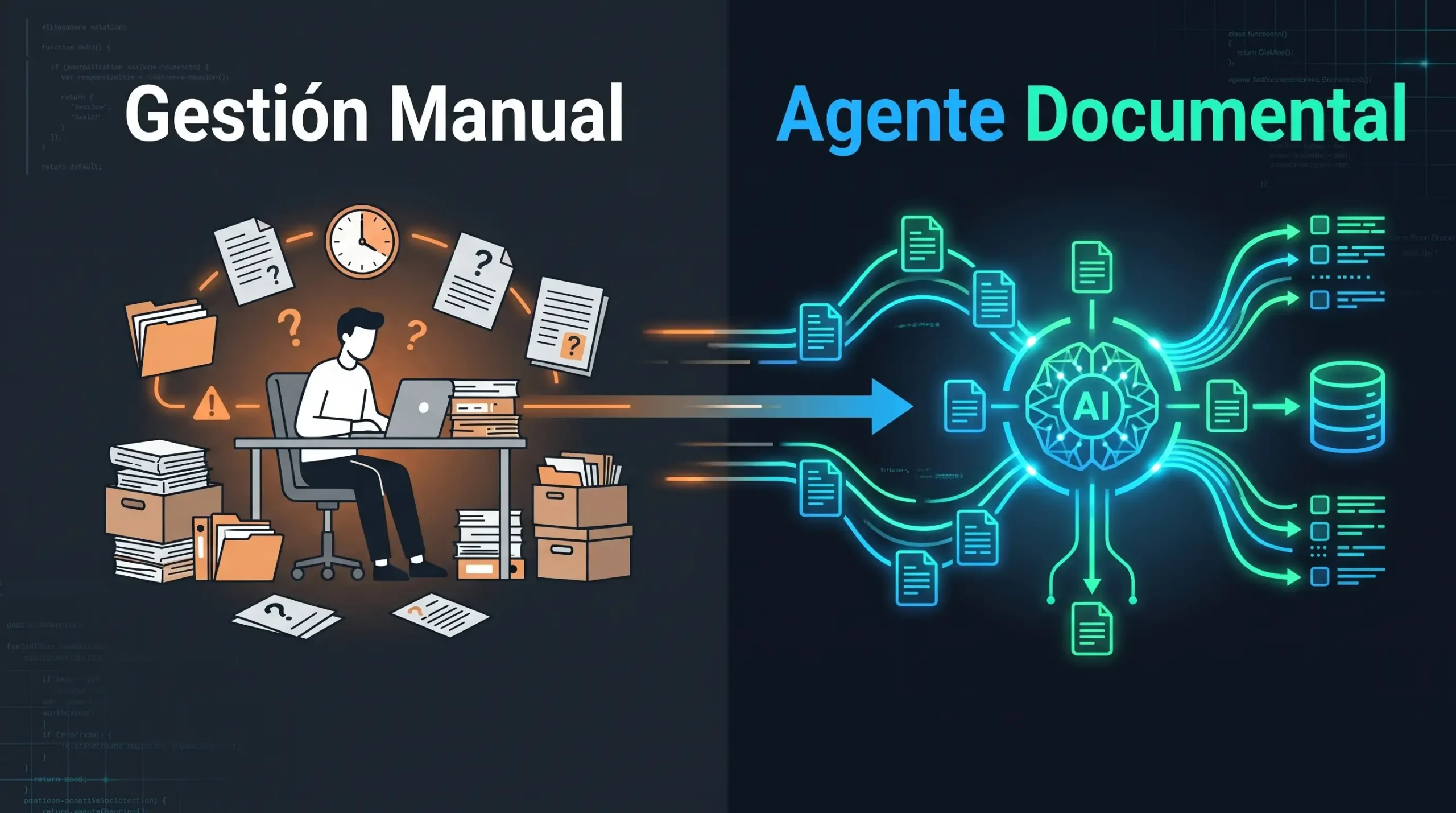 esquema visual sobre el impacto en la recuperación de información documental corporativa.